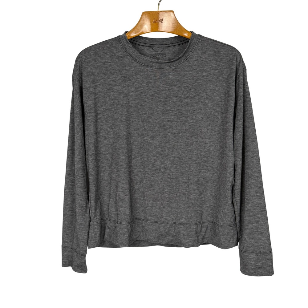 Patagonia Glorya Top Womens M Gray Open Back Twist Long Sleeve Shirt 42105